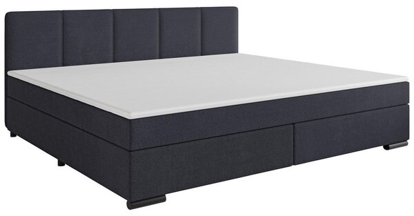 POSTELJA BOXSPRING 240 cm x 200 cm , les, tekstil, karton antracit