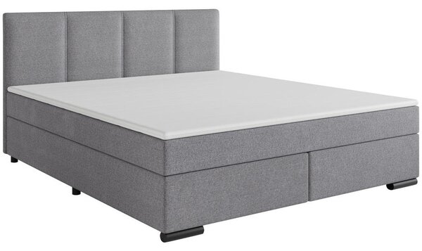 POSTELJA BOXSPRING 160 cm x 200 cm , les, tekstil, karton svetlo siva