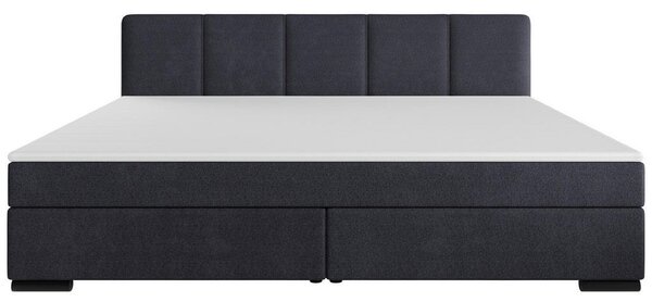 POSTELJA BOXSPRING 240 cm x 200 cm , les, tekstil, karton antracit