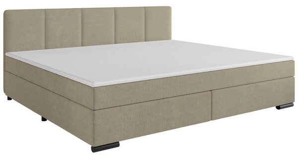 POSTELJA BOXSPRING 200 cm x 240 cm , les, tekstil, karton bež