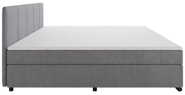POSTELJA BOXSPRING 240 cm x 200 cm , les, tekstil, karton svetlo siva