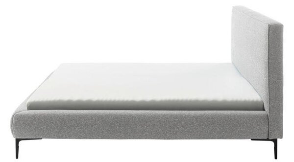 OBLAZINJENA POSTELJA 180 cm x 200 cm , tekstil, leseni material svetlo siva