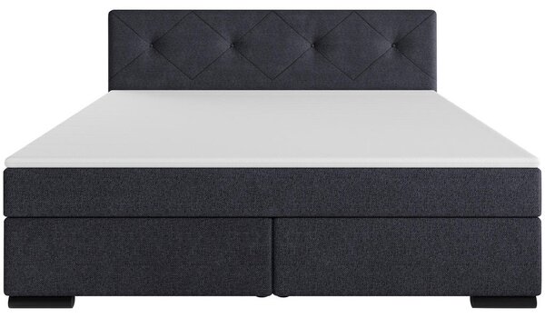 POSTELJA BOXSPRING 180 cm x 200 cm , karton, tekstil, les antracit