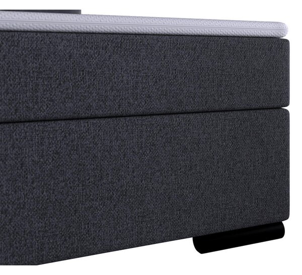 POSTELJA BOXSPRING 140 cm x 200 cm , les, tekstil, karton antracit