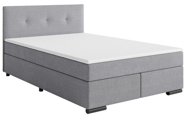 POSTELJA BOXSPRING 120 cm x 200 cm , les, tekstil, karton svetlo siva