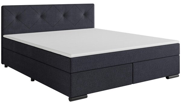 POSTELJA BOXSPRING 180 cm x 200 cm , karton, tekstil, les antracit