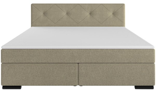 BOXSPRING POSTELJA 200 cm x 200 cm , les, tekstil, karton bež