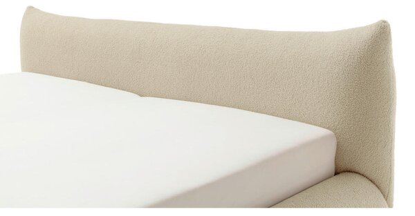 OBLAZINJENA POSTELJA 180 cm x 200 cm , les, tekstil, leseni material bež