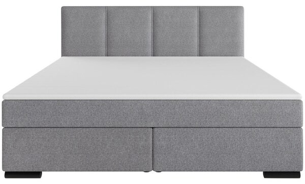 POSTELJA BOXSPRING 160 cm x 200 cm , les, tekstil, karton svetlo siva
