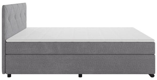 POSTELJA BOXSPRING 140 cm x 200 cm , les, tekstil, karton svetlo siva