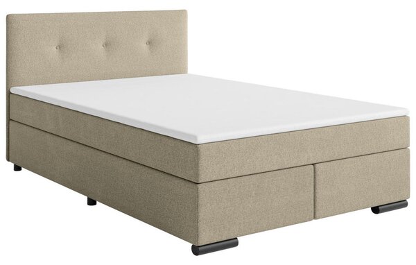 BOXSPRING POSTELJA 140 cm x 200 cm , les, tekstil, karton bež