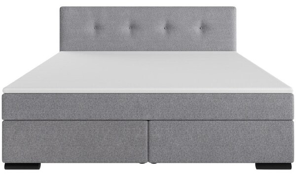 POSTELJA BOXSPRING 160 cm x 200 cm , les, tekstil, karton svetlo siva