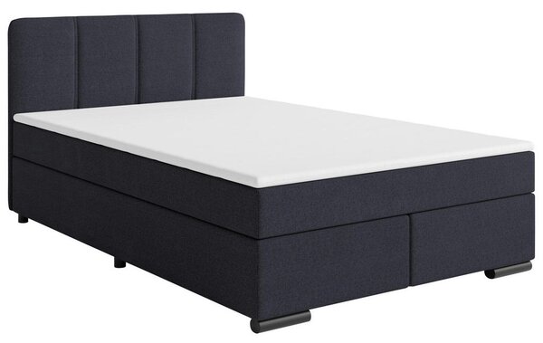 POSTELJA BOXSPRING 140 cm x 200 cm , les, tekstil, karton antracit