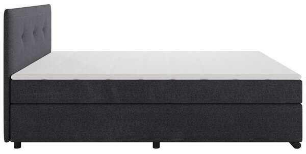 POSTELJA BOXSPRING 120 cm x 200 cm , les, tekstil, karton antracit