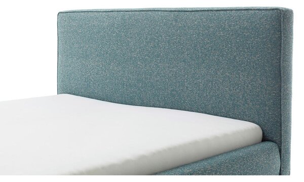 OBLAZINJENA POSTELJA 180 cm x 200 cm , tekstil, leseni material barve petroleja