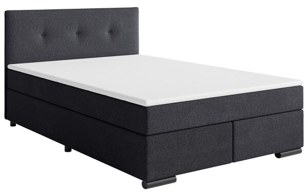 POSTELJA BOXSPRING 120 cm x 200 cm , les, tekstil, karton antracit