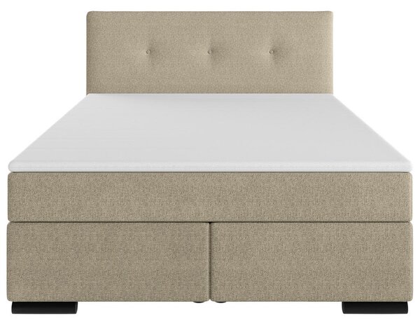 POSTELJA BOXSPRING 120 cm x 200 cm , les, tekstil, karton bež