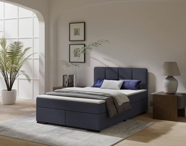 BOXSPRING POSTELJA 120 cm x 200 cm , les, tekstil, karton antracit