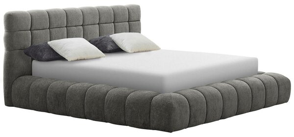 OBLAZINJENA POSTELJA 180 cm x 200 cm , kovina, tekstil siva