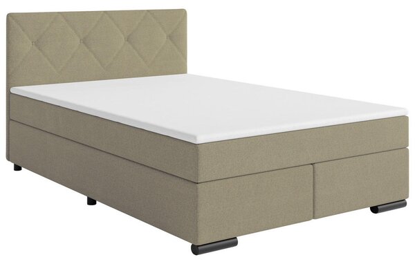 POSTELJA BOXSPRING 140 cm x 200 cm , les, tekstil, karton bež