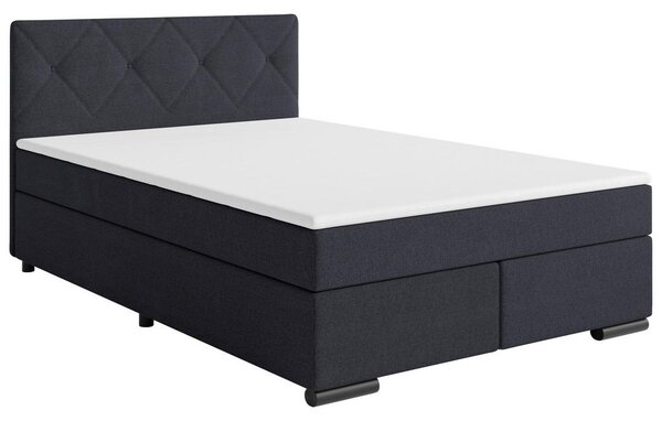 POSTELJA BOXSPRING 140 cm x 200 cm , les, tekstil, karton antracit