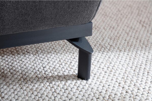 OBLAZINJENA POSTELJA 200 cm x 180 cm , tekstil, leseni material siva