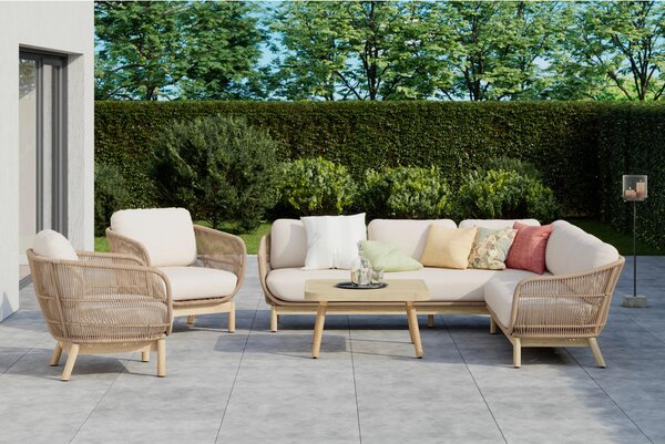LOUNGE NASLANJAČ akacija masivno aluminij