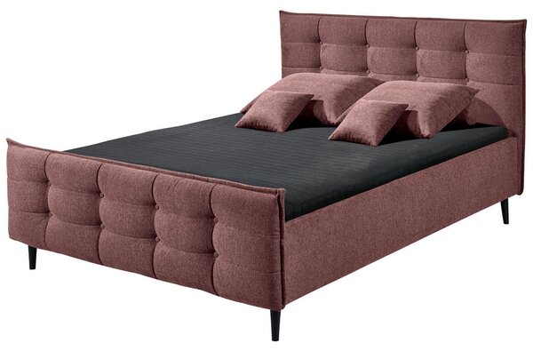 OBLAZINJENA POSTELJA 180 cm x 200 cm , tekstil, leseni material barve jajčevca