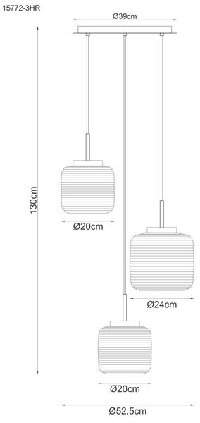 VISEČA SVETILKA KLADORA 52,5/130 cm E27