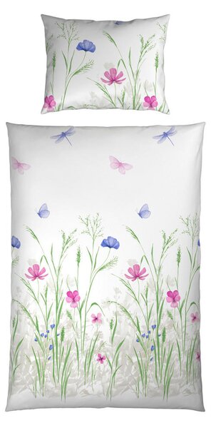 OBOJESTRANSKA POSTELJNINA LELA 140/200 cm saten lila