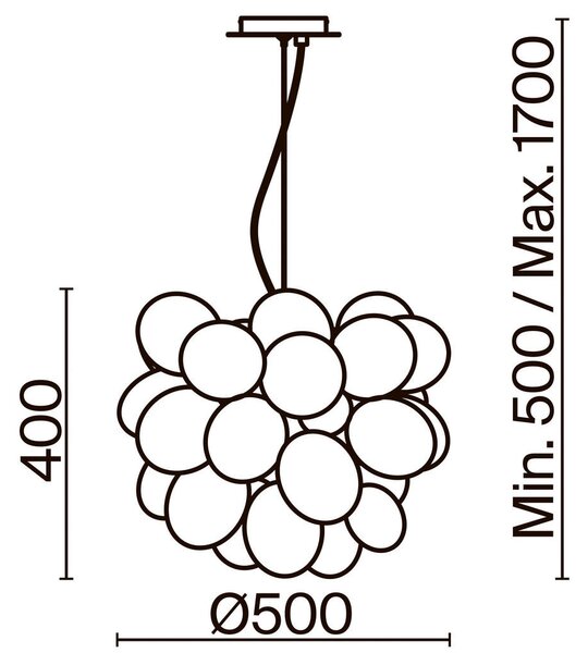 VISEČA NIHALNA SVETILKA 50/40/50 cm 28 W