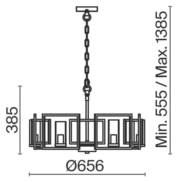 VISEČA NIHALNA SVETILKA 65,6/35,5 cm 40 W E14