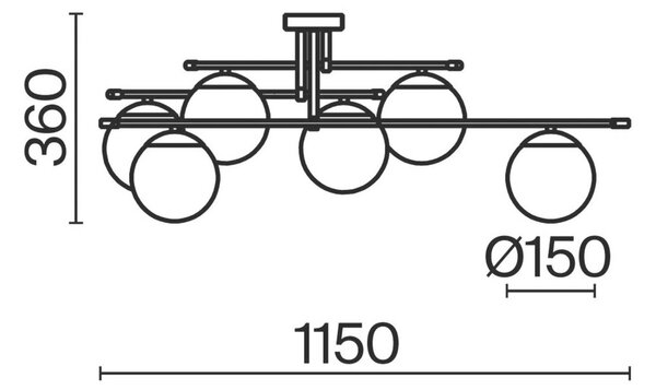 STROPNA SVETILKA 115/35 cm
