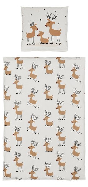 Posteljnina iz renforcé bombaža TIMBA DEER bela Dimenzije posteljnine: 80 x 80 cm | 135 x 200 cm