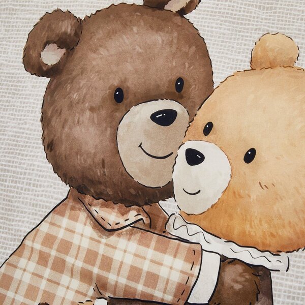 Otroška posteljnina iz Renforcé bombaža TEDDY HENRY bež Dimenzije posteljnine: 80 x 80 cm | 135 x 200 cm