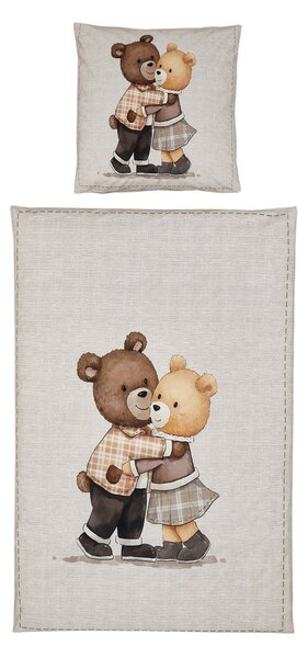 Otroška posteljnina iz Renforcé bombaža TEDDY HENRY bež Dimenzije posteljnine: 80 x 80 cm | 135 x 200 cm