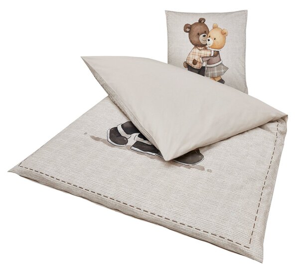 Otroška posteljnina iz Renforcé bombaža TEDDY HENRY bež Dimenzije posteljnine: 80 x 80 cm | 135 x 200 cm