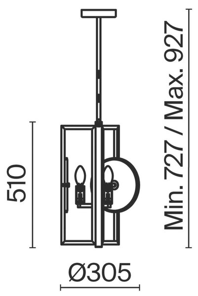 VISEČA NIHALNA SVETILKA 30,5/51 cm 40 W