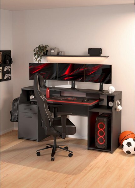 GAMING MIZA leseni material siva