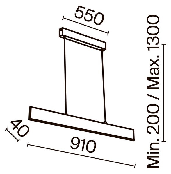 VISEČA NIHALNA SVETILKA 91/20-130/4 cm 23 W