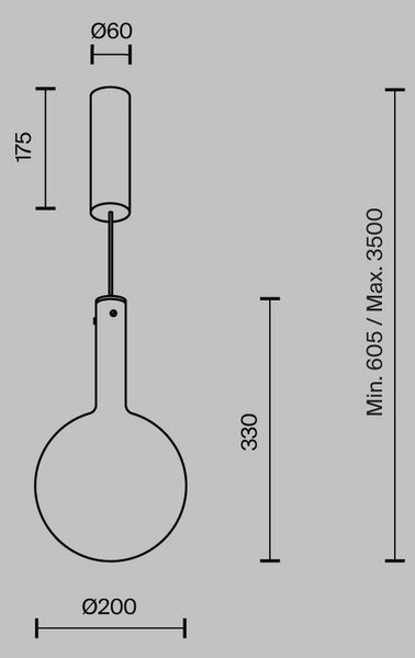 VISEČA NIHALNA SVETILKA 20/60 cm