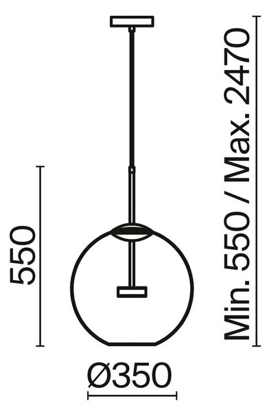 VISEČA NIHALNA SVETILKA 35/55 cm 12 W