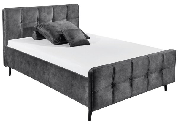 Polsterbett Mario C 140 cm x 200 cm , tekstil, leseni material antracit