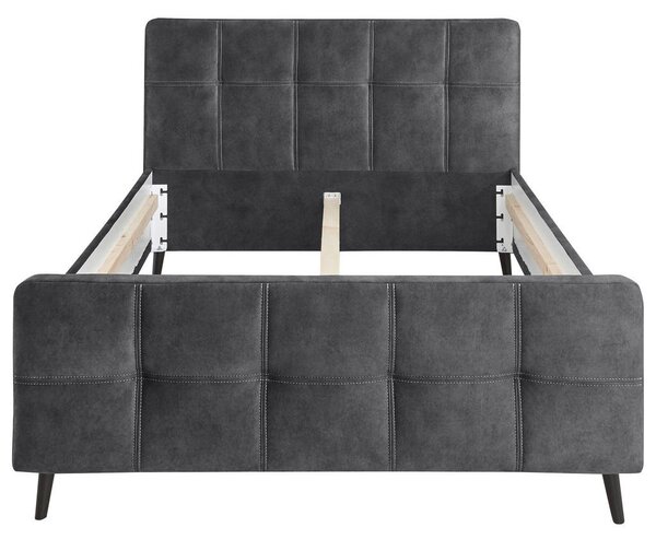 Polsterbett Mario C 140 cm x 200 cm , tekstil, leseni material antracit