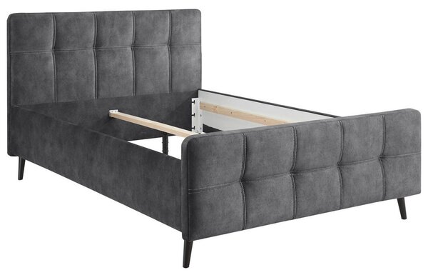 Polsterbett Mario C 140 cm x 200 cm , tekstil, leseni material antracit