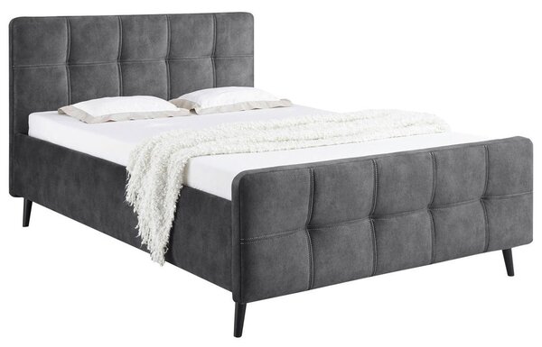 Polsterbett Mario C 140 cm x 200 cm , tekstil, leseni material antracit