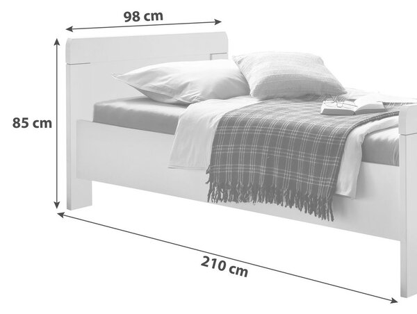 POSTELJA 90 cm x 200 cm , leseni material bela