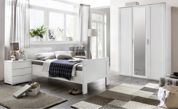 POSTELJA 90 cm x 200 cm , leseni material bela