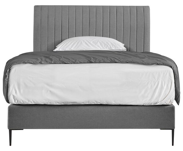 POSTELJA BOXSPRING x , leseni material, tekstil siva