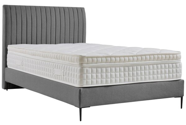 POSTELJA BOXSPRING x , leseni material, tekstil siva